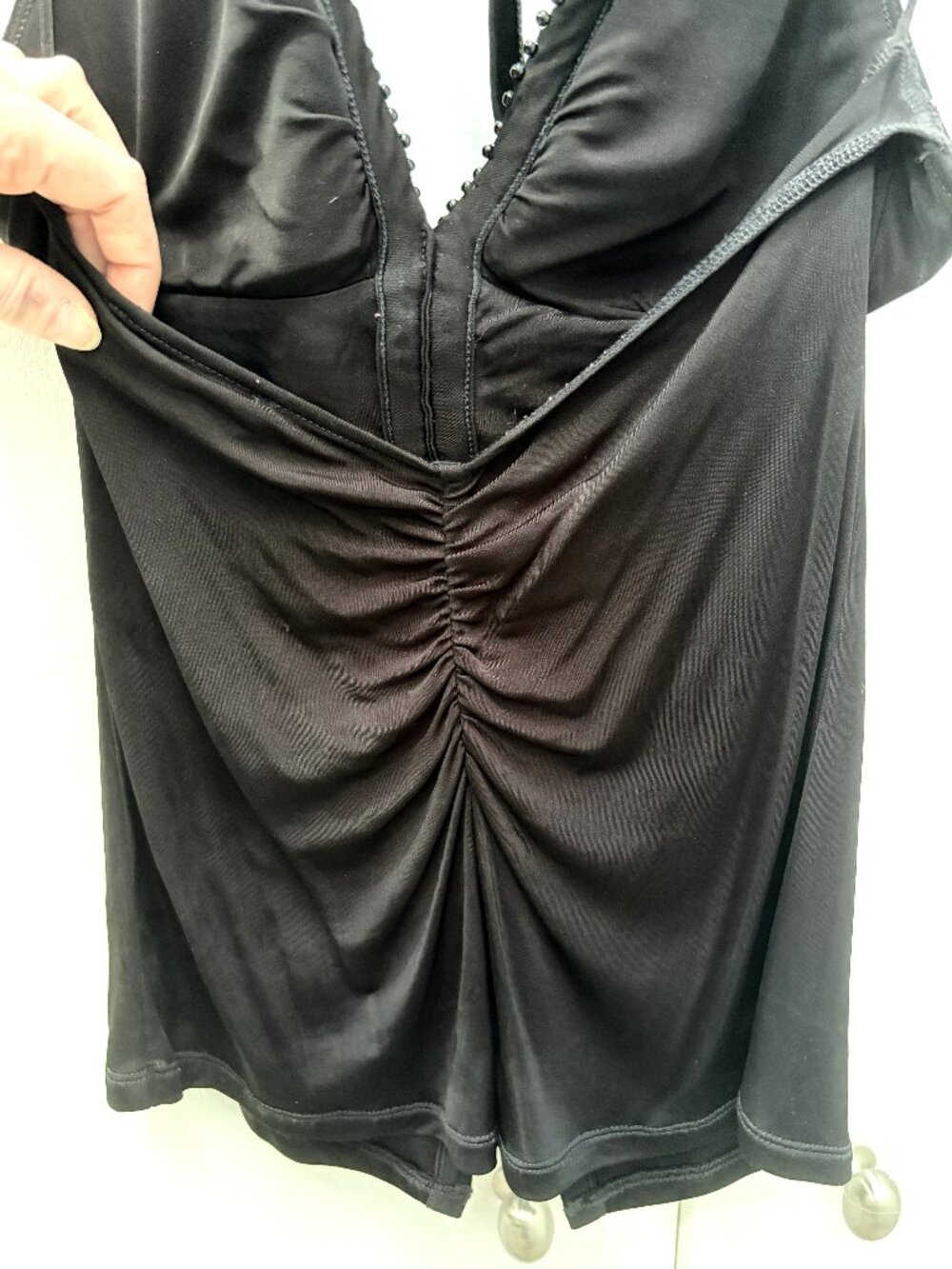GUESS Black Beaded Halter Party Top S Y2K 2000s - Picture 7 of 9